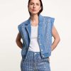 Summum Summum Denim Gilet With Sequins Best