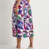 OUI Oui Poplin Pleated Skirt Big Flower Clearance