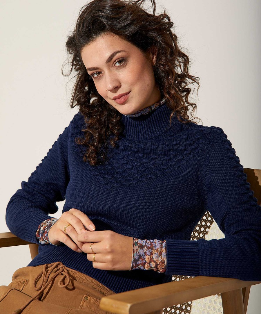 Emotions Emotions Turtleneck Sweater With Polka Dots New