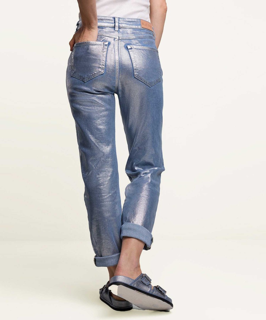 Summum Summum Coated Loose Fit Jeans Metallic Zoe Online