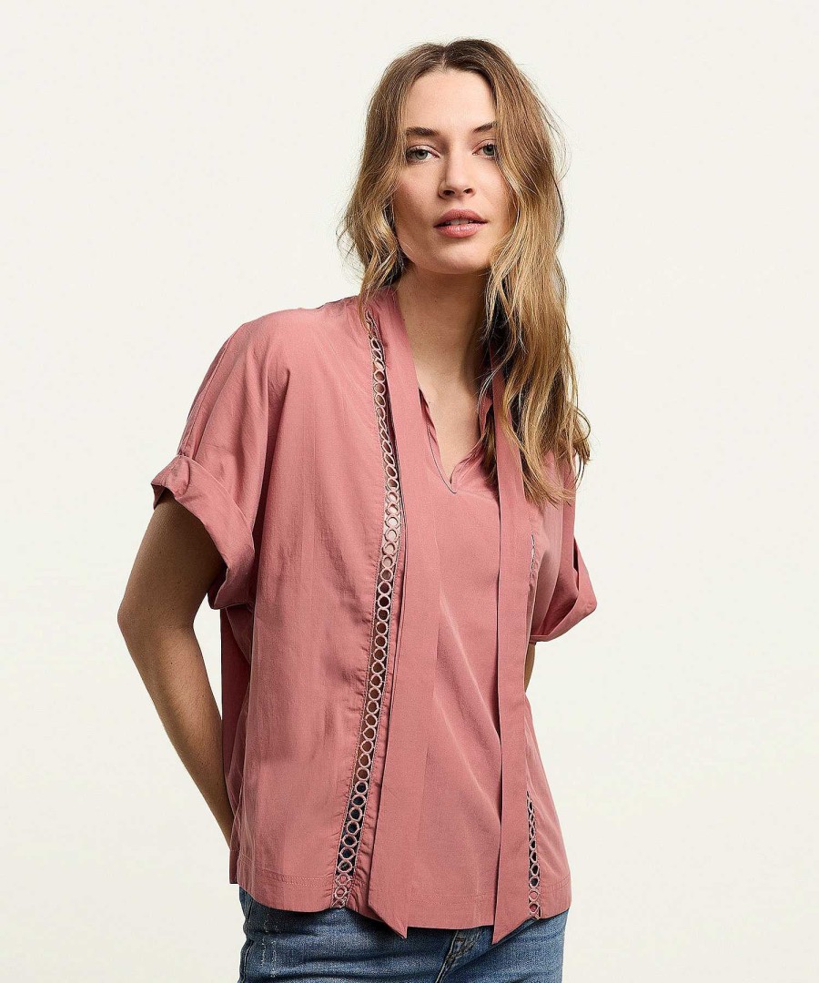 Summum Summum Blouse Openwork With Bow Hot