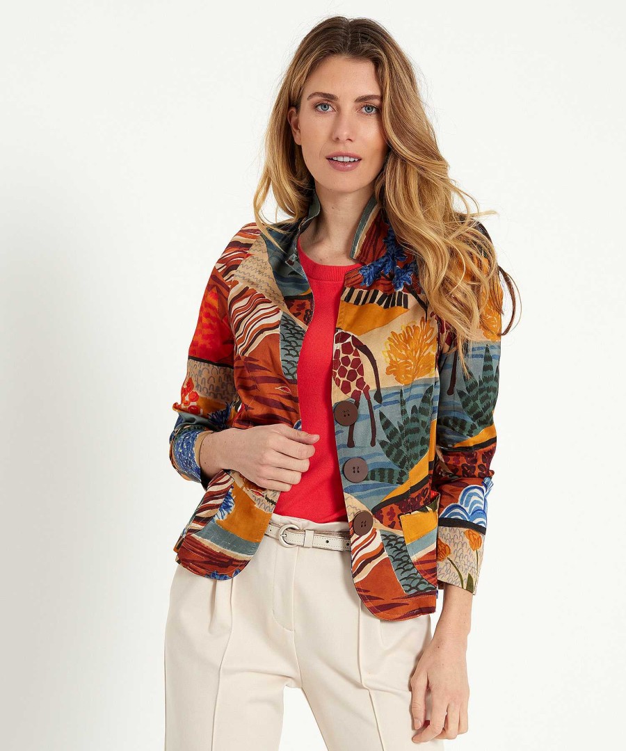 ML Collections Ml Collections Blazer Satin Fancy Animal New