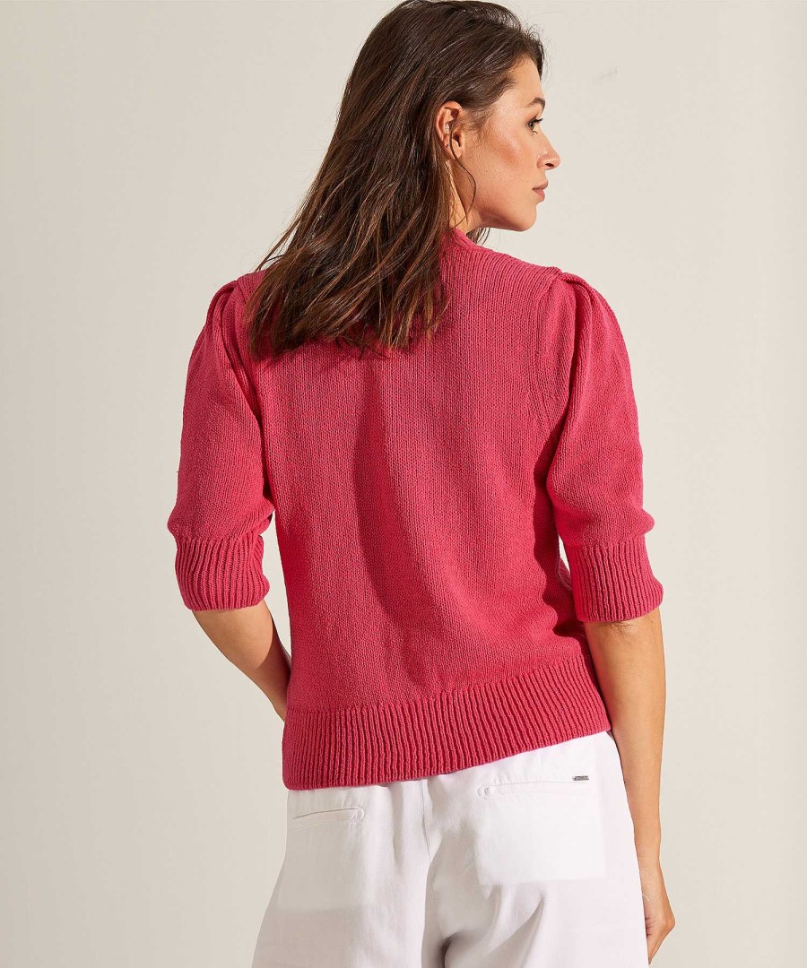 OUI Oui Cardigan Short Puff Sleeve Clearance