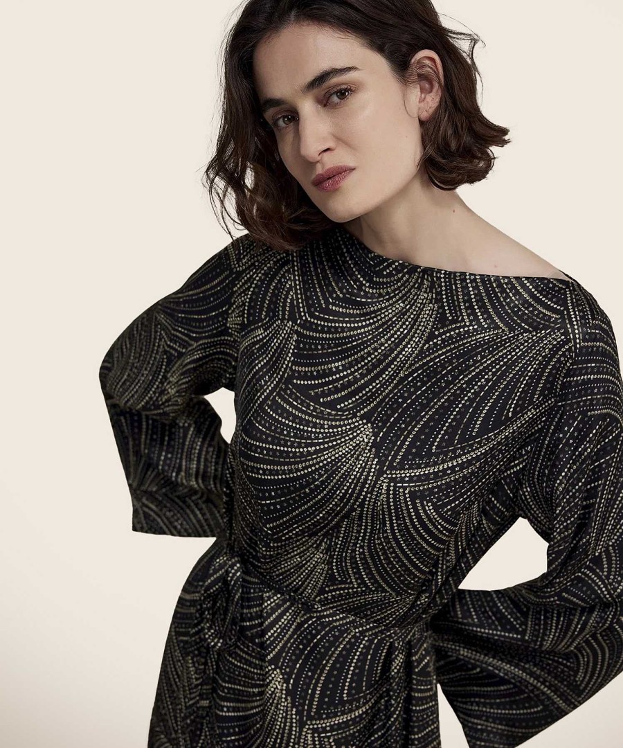 Summum Summum Dress Boat Neck With Print Online