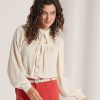 Summum Summum Blouse Drapey Satin With Bow New