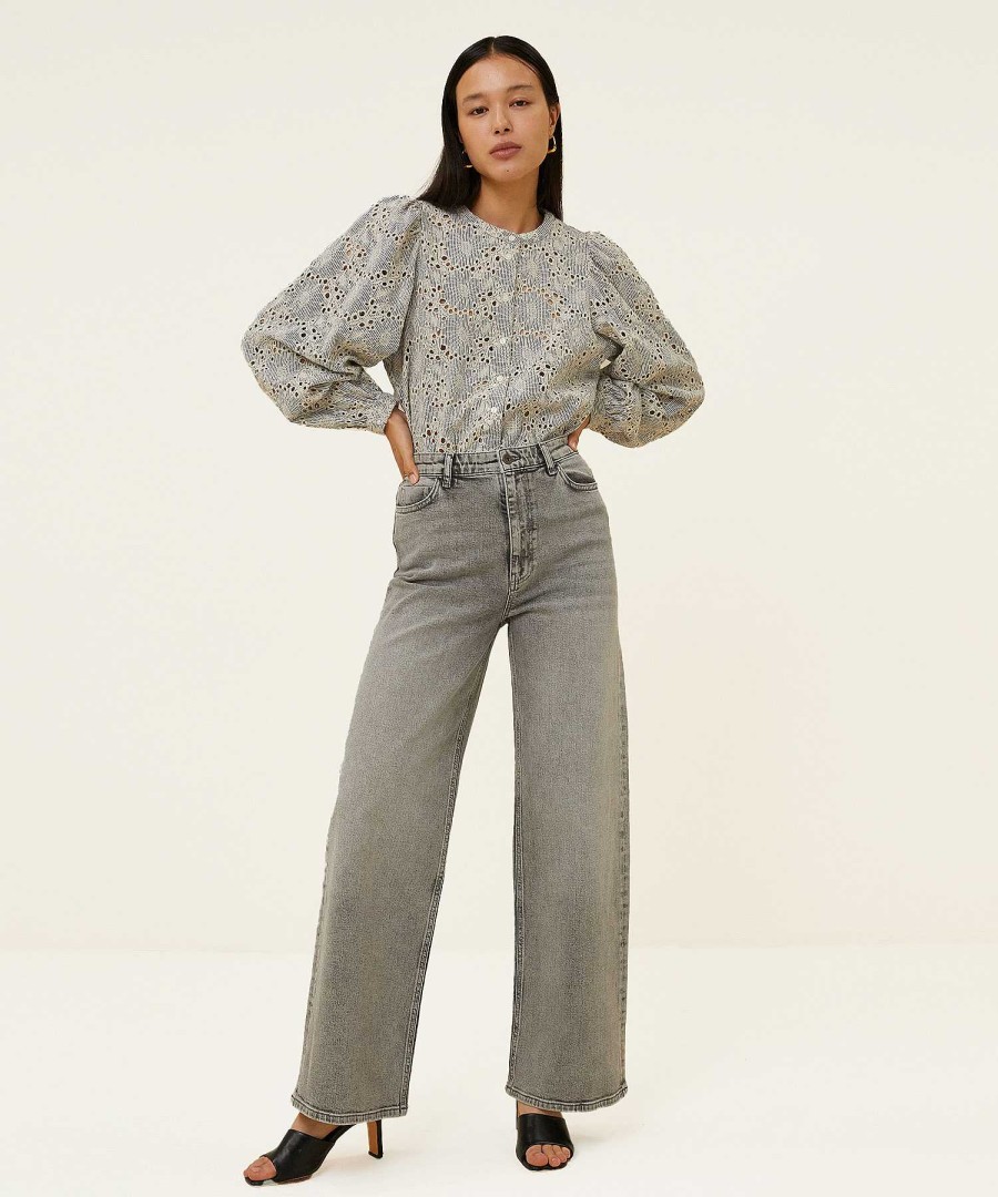 By-Bar By-Bar Blouse Broderie Pinstripe Rikki Wholesale