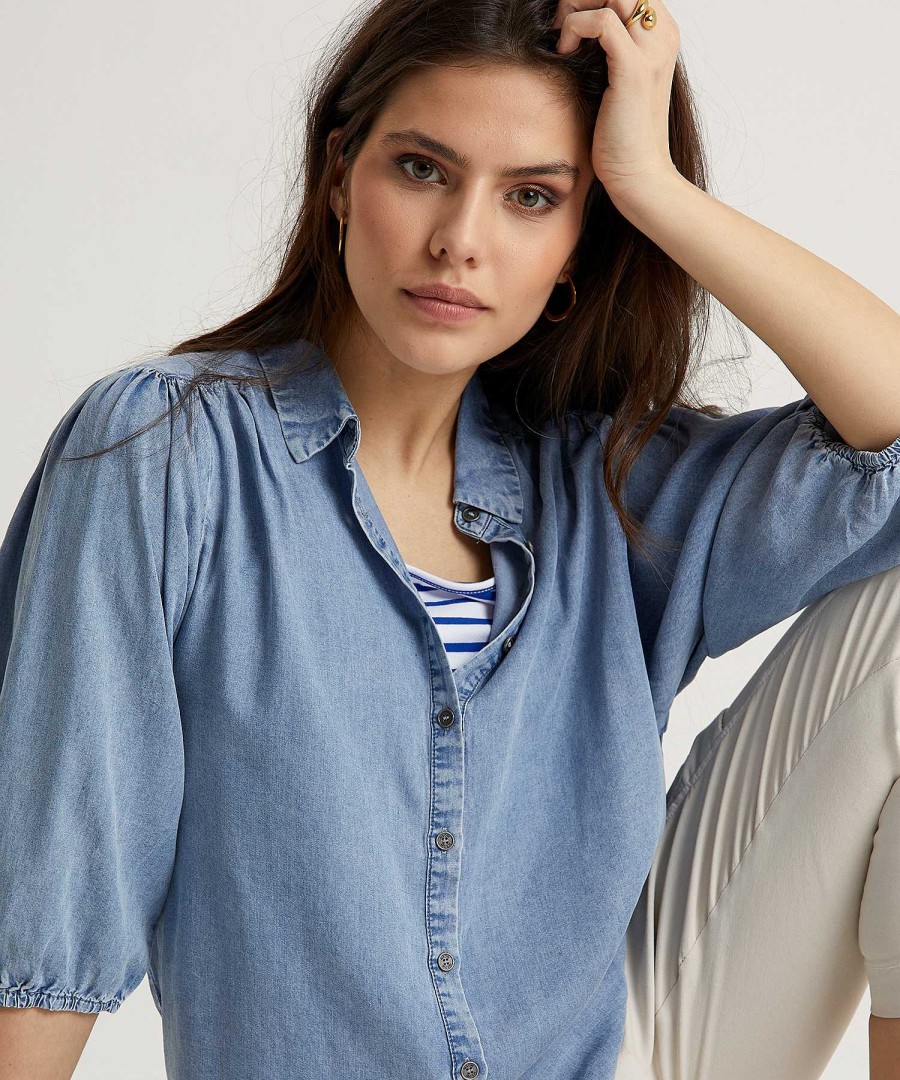 Moscow Moscow Soft Denim Blouse Jordy Clearance
