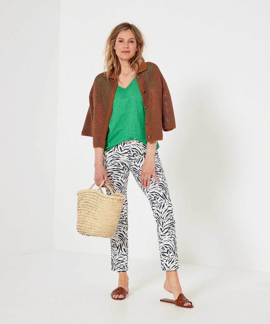 GIULIA E TU Giulia E Tu Linen Shirt V-Neck New