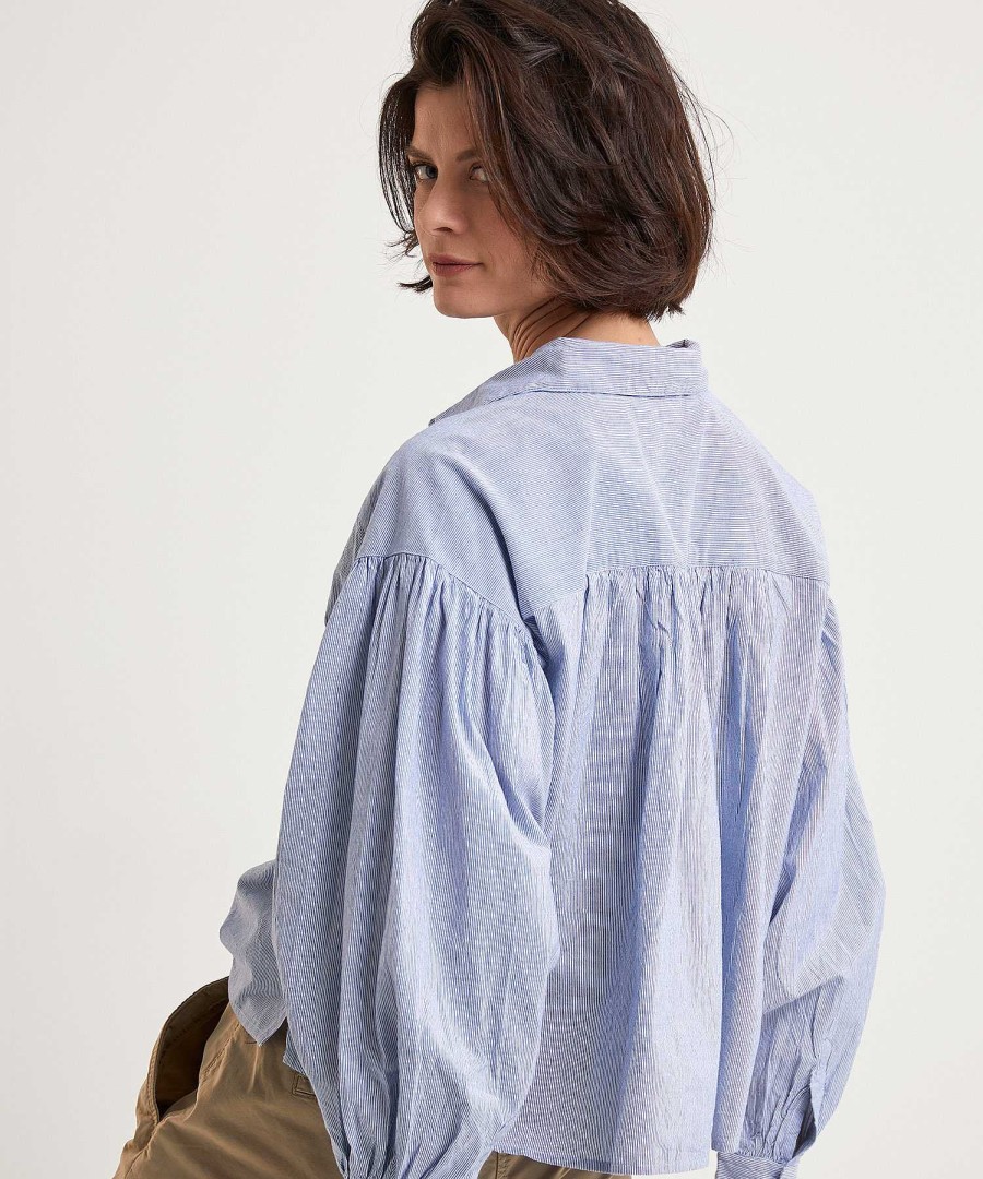 By-Bar By-Bar Oversized Short Blouse Pinstripe Sarah Wholesale