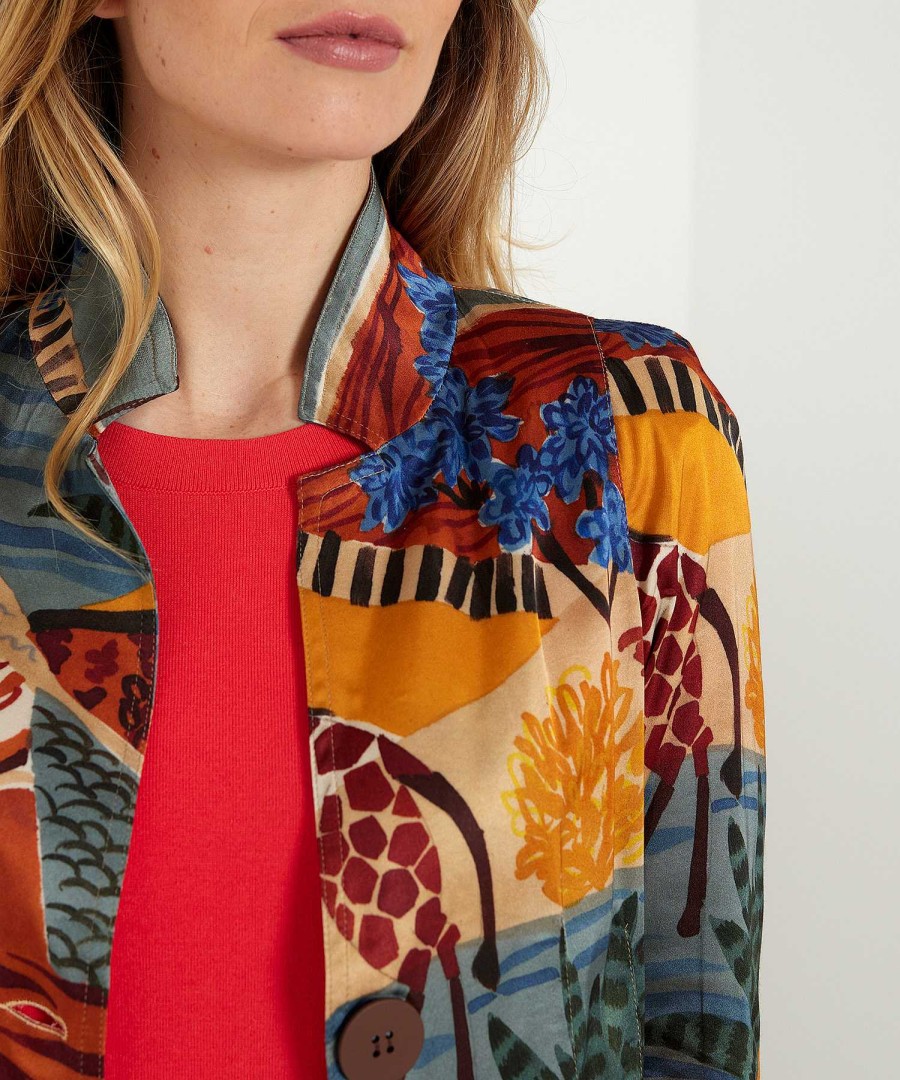 ML Collections Ml Collections Blazer Satin Fancy Animal New