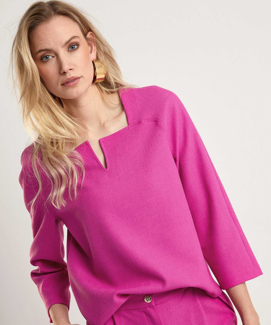Caroline Biss Caroline Biss Top Raglan Sleeve Crepe Clearance