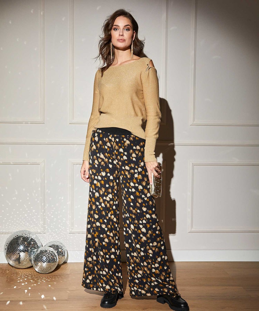 Caroline Biss Caroline Biss Wide Leg Pants Hearts Lurex Best