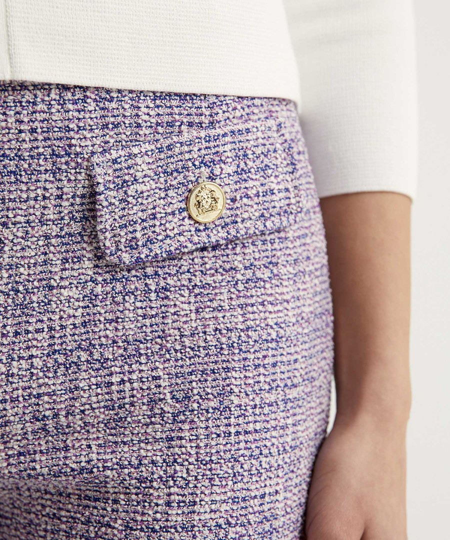 OUI Oui Kick Flare Boucle Pants New