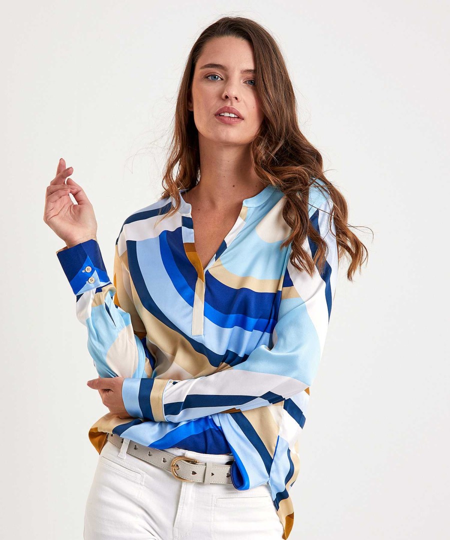 Herzen's Angelegenheit Herzen'S Angelegenheit Silk Blouse Swirlprint New