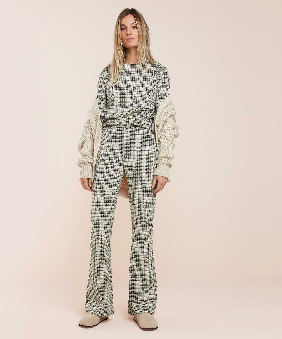 Summum Summum Flared Pants Pied-De-Poule Lurex Clearance