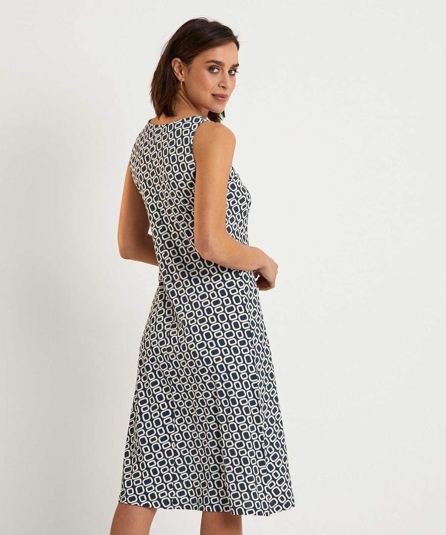 No Man's Land No Man'S Land Slinky Sleeveless Dress Retro Print New