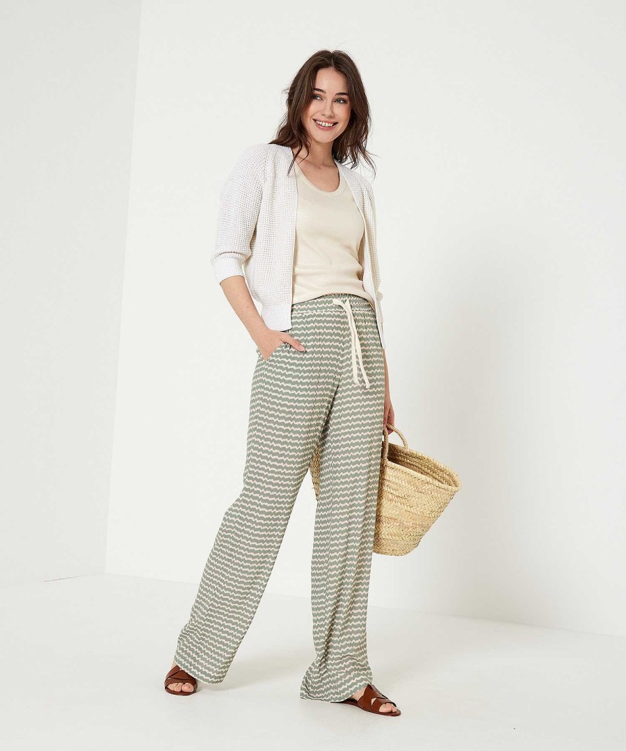 Moscow Moscow Palazzo Pants Zigzag Print Percy New