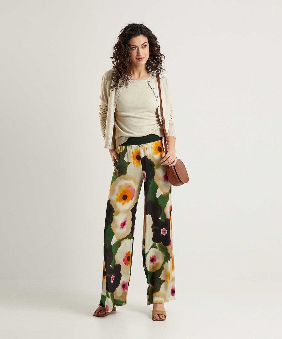 Caroline Biss Caroline Biss Silky Palazzo Pants Fancy Flower Online