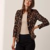 ML Collections Ml Collections Chenille Blazer Leopard Print New