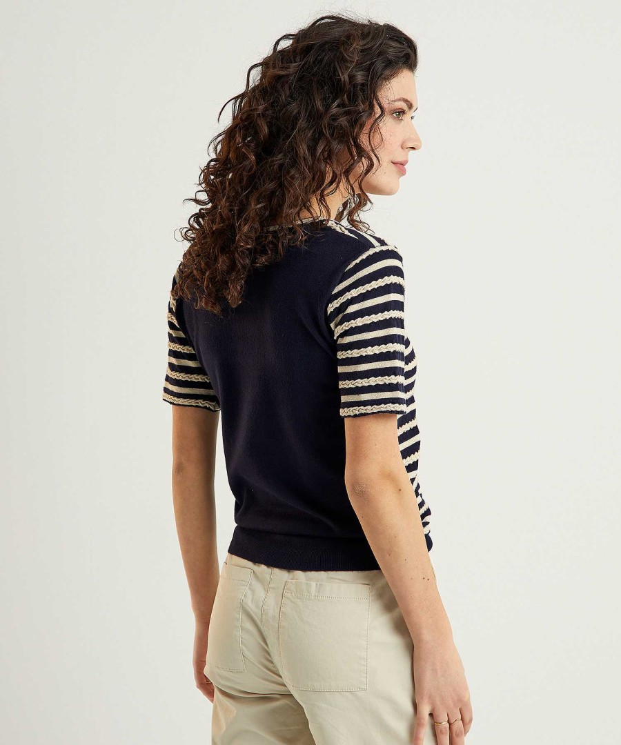 Leo & Ugo Leo & Ugo Sweater Cable Stripes Lurex Clearance
