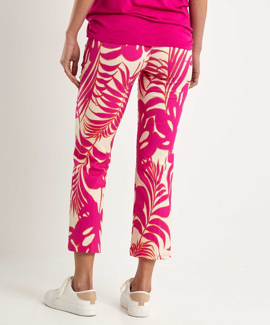 OUI Oui Cropped Pants Leaf Print Online