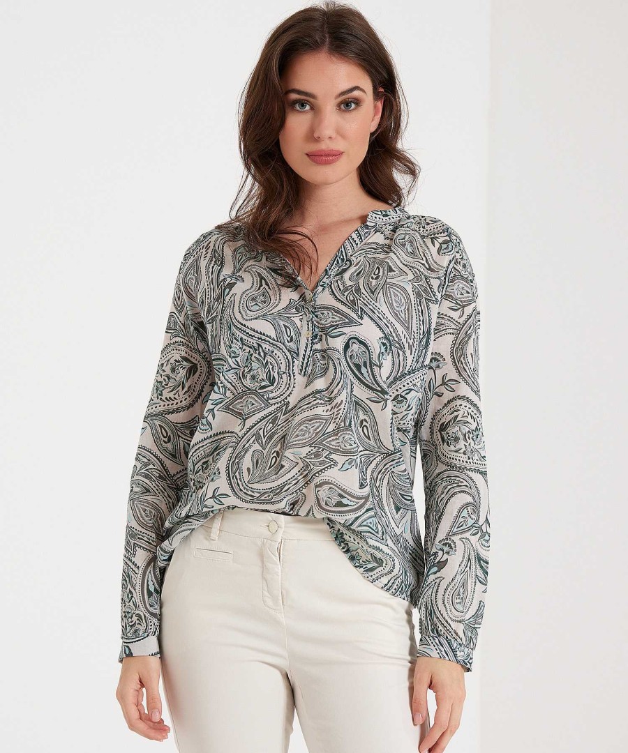 No Man's Land No Man'S Land Blouse Paisley Print New