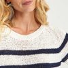 BEONE Beone Ribbon Yarn Sweater Stripes New