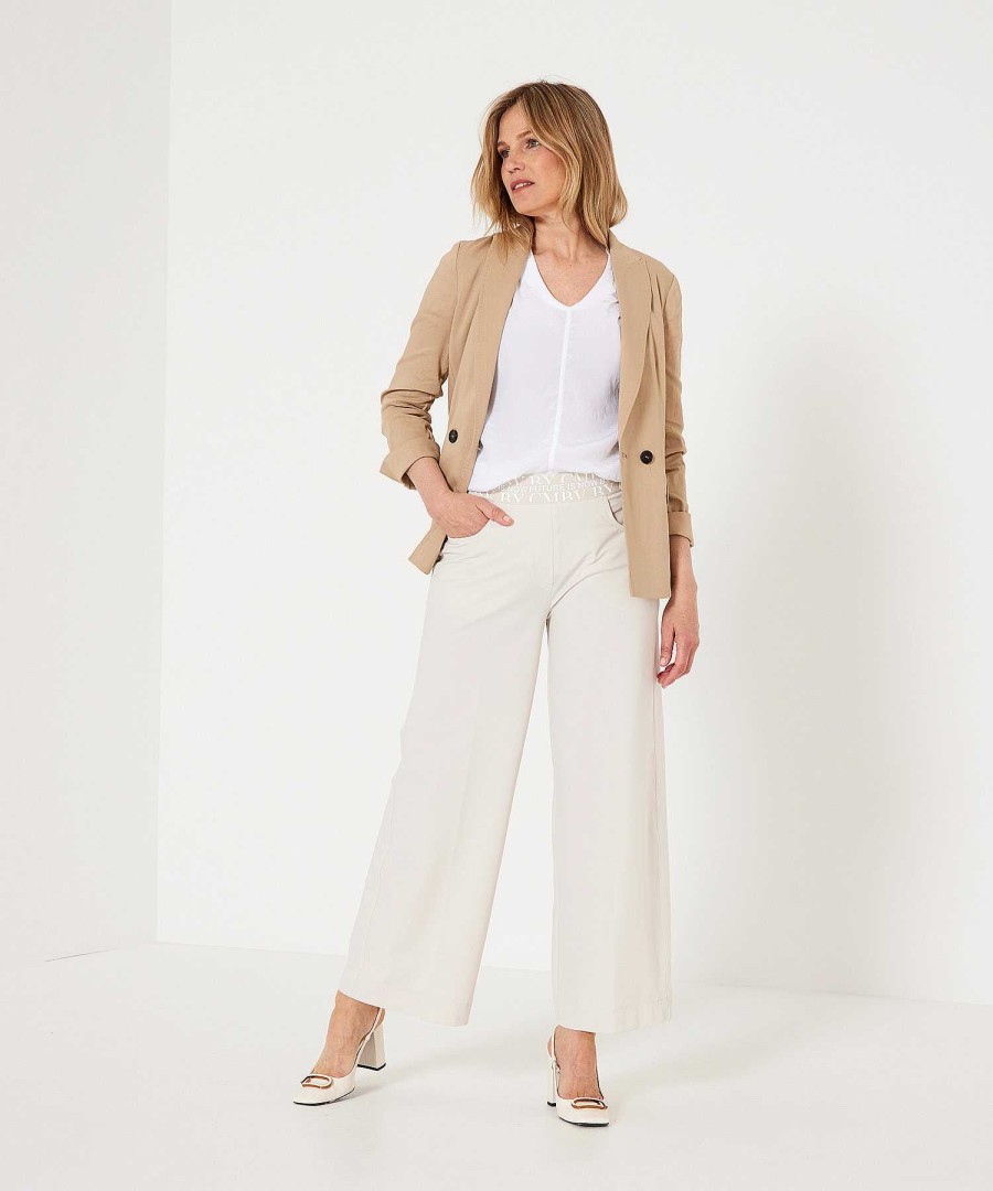 Cambio Cambio Wide Leg Trousers Travel Fabric Amber Clearance