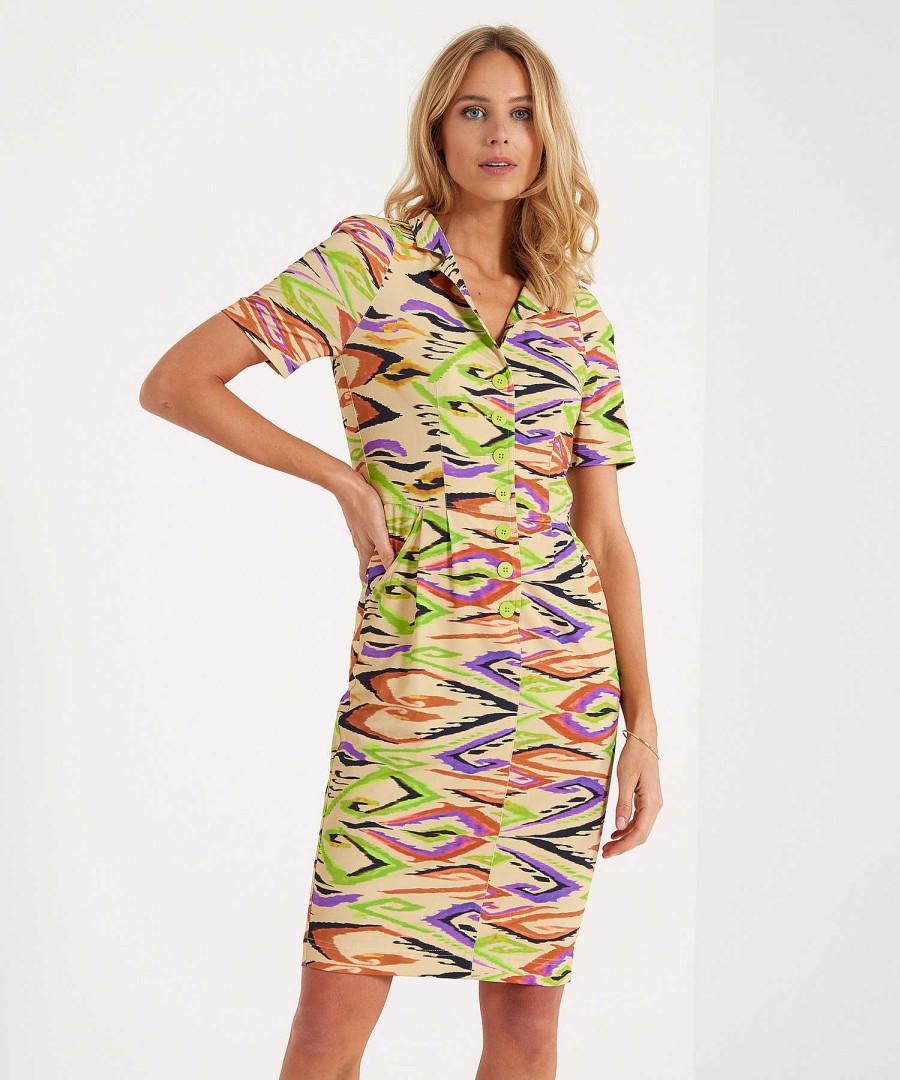 ML Collections Ml Collections Slinky Pencil Dress Swirl Print Online