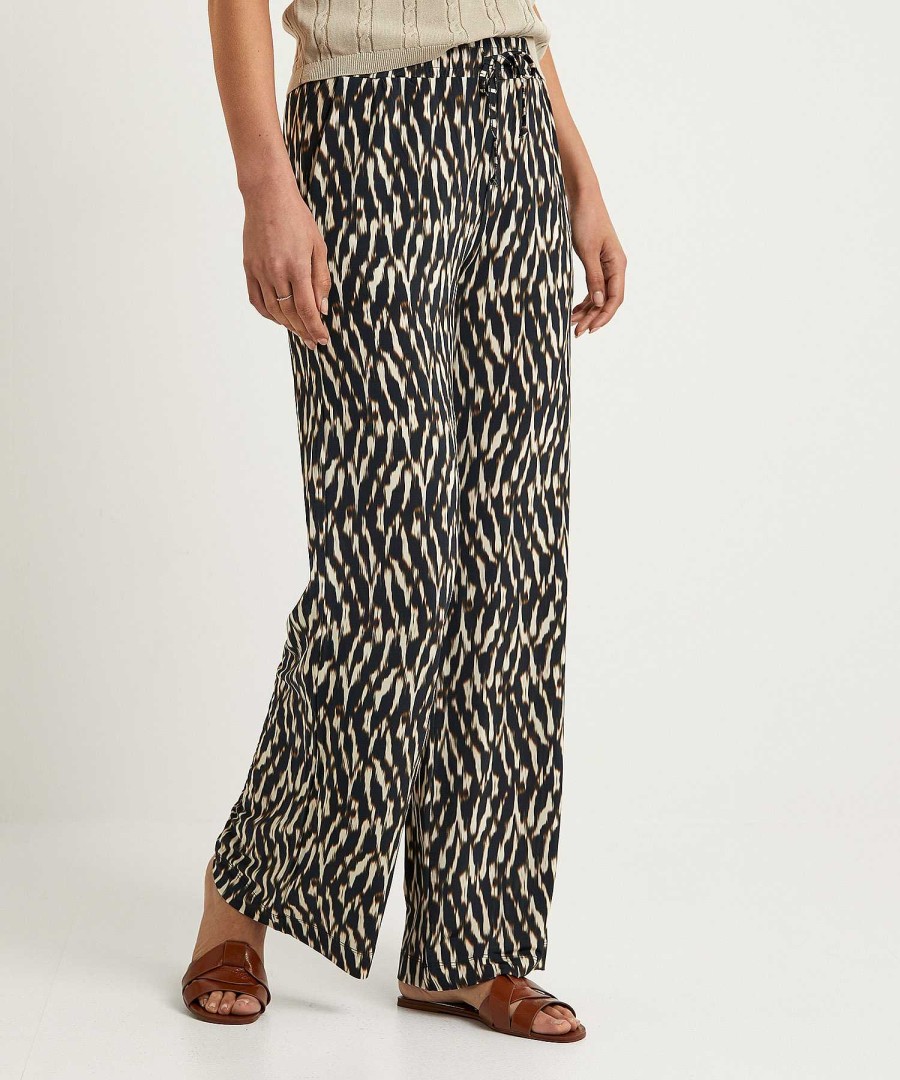No Man's Land No Man'S Land Slinky Palazzo Pants Blurry Print Best