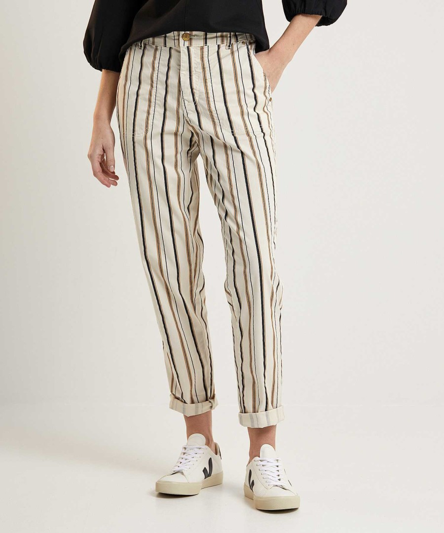 Summum Summum Loose Fit Trousers Stripes Online