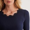 Rosemunde Rosemunde Top Round Neck With Lace Rib New