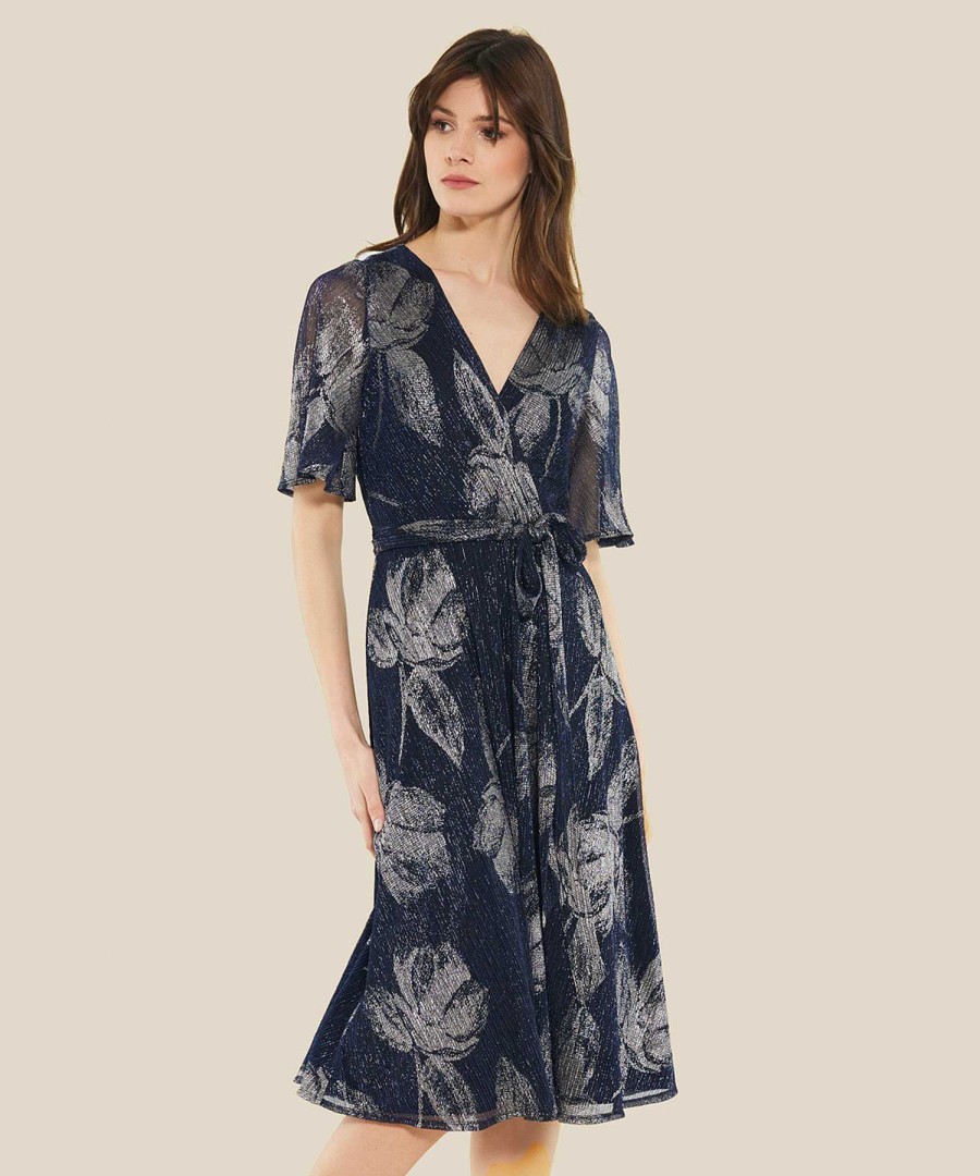 Swing Swing Wrap Dress Lurex Flowers New
